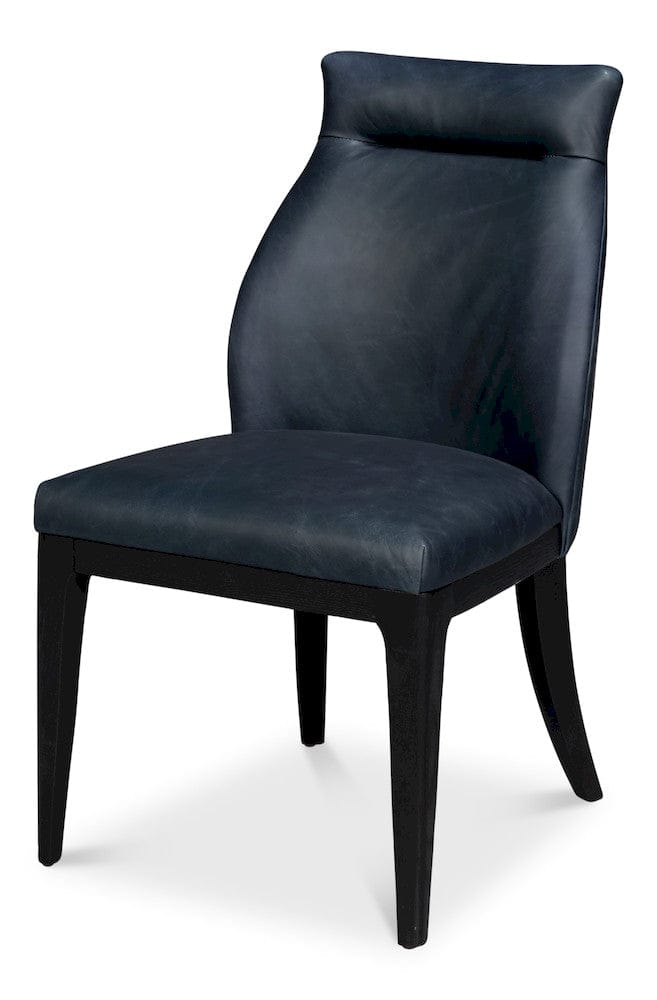 Sarreid Ltd - Jefferson Distilled Leather Dining Chair in Blue - 54156 view 1