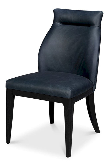 Sarreid Ltd - Jefferson Distilled Leather Dining Chair in Blue - 54156 view 1