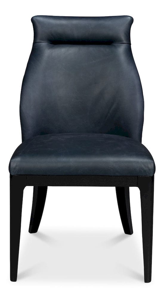 Sarreid Ltd - Jefferson Distilled Leather Dining Chair in Blue - 54156 view 2