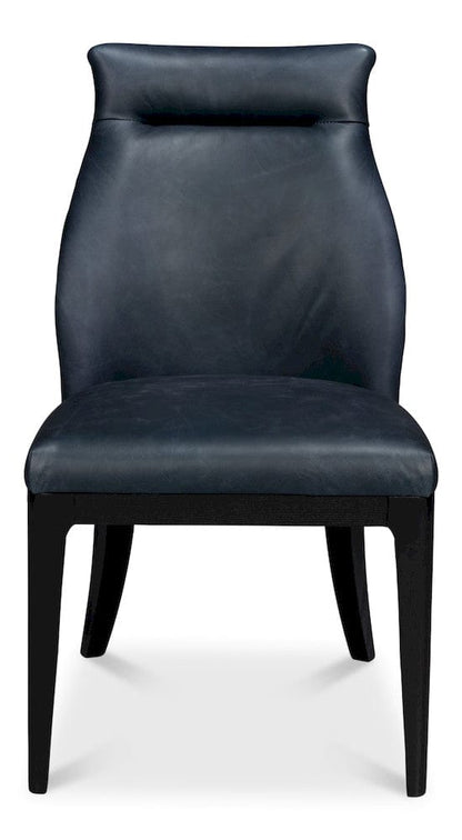 Sarreid Ltd - Jefferson Distilled Leather Dining Chair in Blue - 54156 view 2
