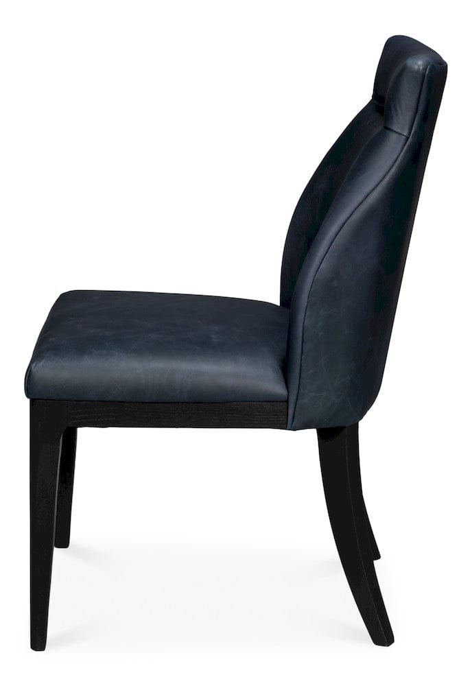 Sarreid Ltd - Jefferson Distilled Leather Dining Chair in Blue - 54156 view 3