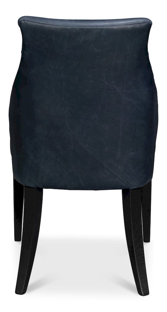 Sarreid Ltd - Jefferson Distilled Leather Dining Chair in Blue - 54156 view 4