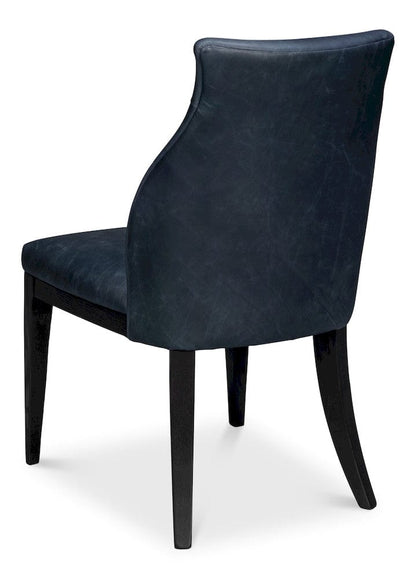 Sarreid Ltd - Jefferson Distilled Leather Dining Chair in Blue - 54156 view 5