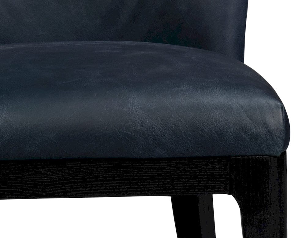 Sarreid Ltd - Jefferson Distilled Leather Dining Chair in Blue - 54156 view 6