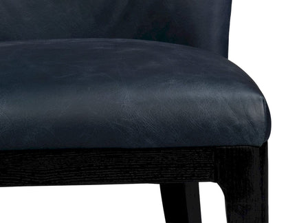 Sarreid Ltd - Jefferson Distilled Leather Dining Chair in Blue - 54156 view 6
