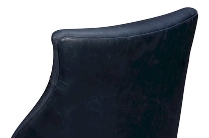Sarreid Ltd - Jefferson Distilled Leather Dining Chair in Blue - 54156 view 7