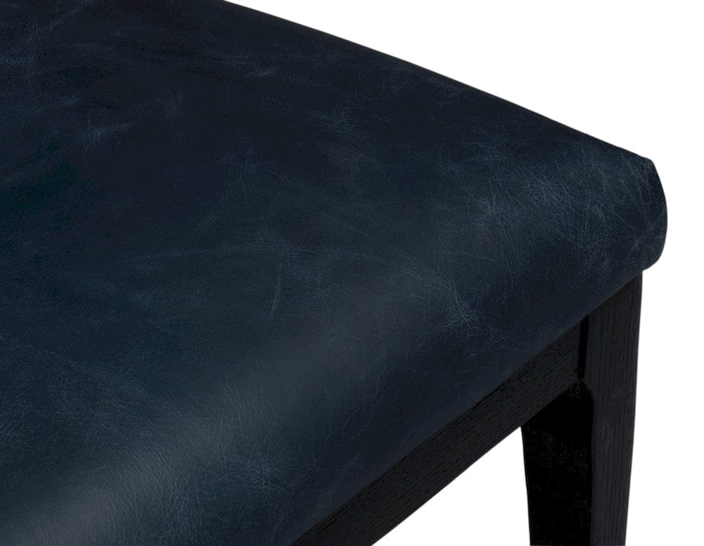 Sarreid Ltd - Jefferson Distilled Leather Dining Chair in Blue - 54156 view 9