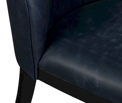 Sarreid Ltd - Jefferson Distilled Leather Dining Chair in Blue - 54156 view 10