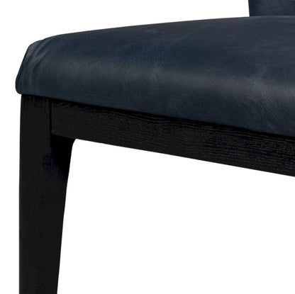 Sarreid Ltd - Jefferson Distilled Leather Dining Chair in Blue - 54156 view 11