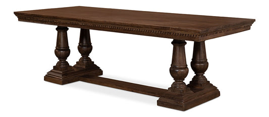 Sarreid Ltd - Joshua Pedestal Dining Table - Brown - 53641 veiw 1