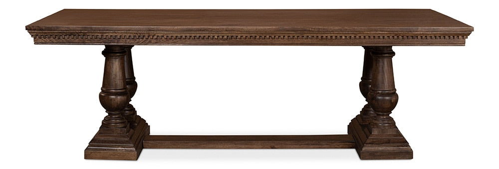 Sarreid Ltd - Joshua Pedestal Dining Table - Brown - 53641 veiw 2