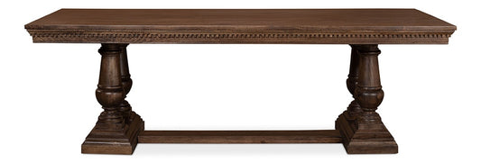 Sarreid Ltd - Joshua Pedestal Dining Table - Brown - 53641 veiw 2