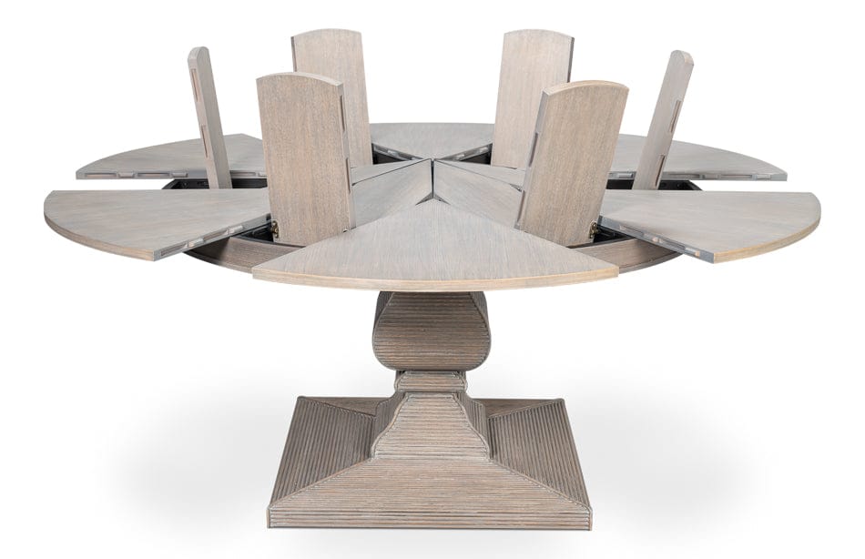 Sarreid Ltd - Kelso Jupe Dining Tbl,Moonskin,Lg in Grey - 54208-MS view 2