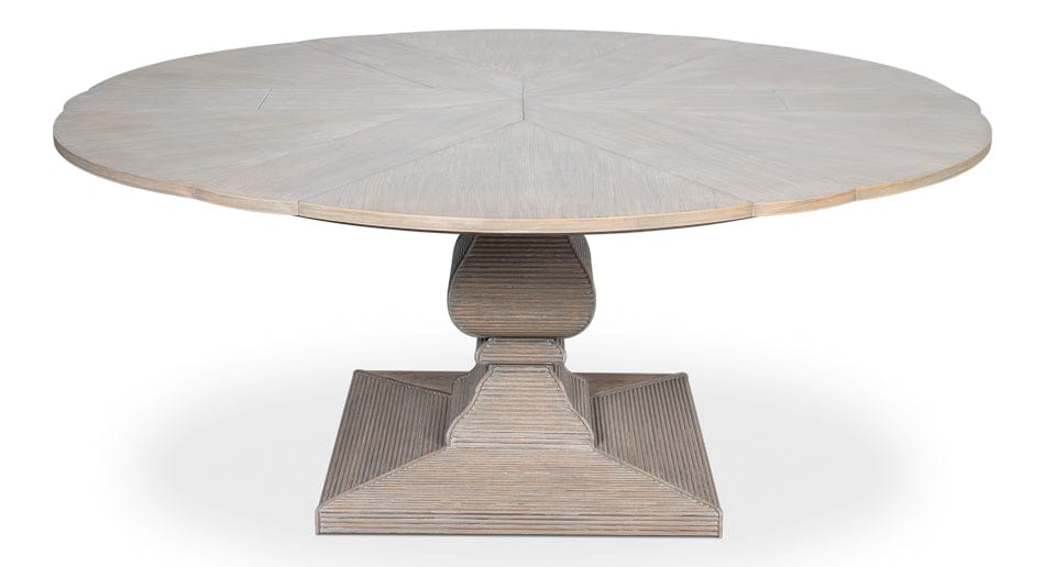 Sarreid Ltd - Kelso Jupe Dining Tbl,Moonskin,Lg in Grey - 54208-MS view 3