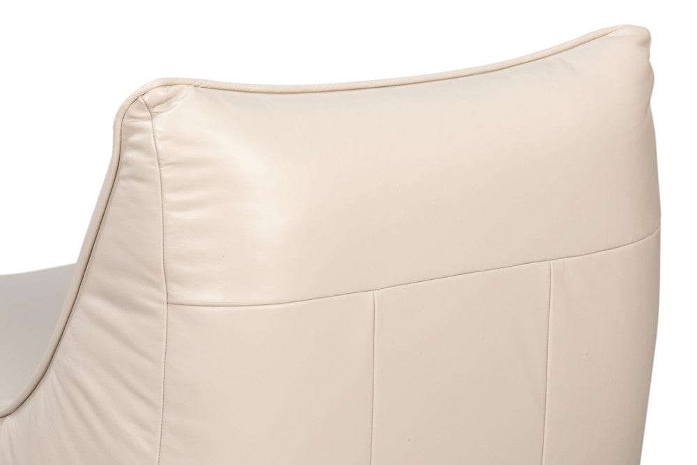 Sarreid Ltd - Kennett Swivel Chair,Crystal White Leath in White - 54246-CW view 7