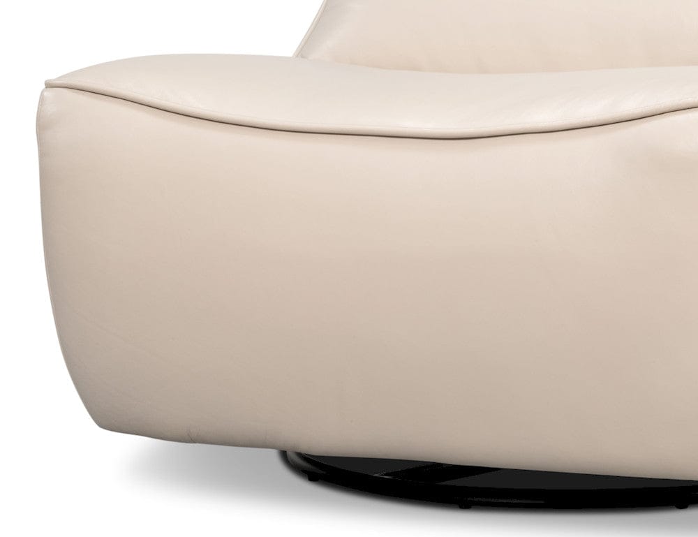 Sarreid Ltd - Kennett Swivel Chair,Crystal White Leath in White - 54246-CW view 10