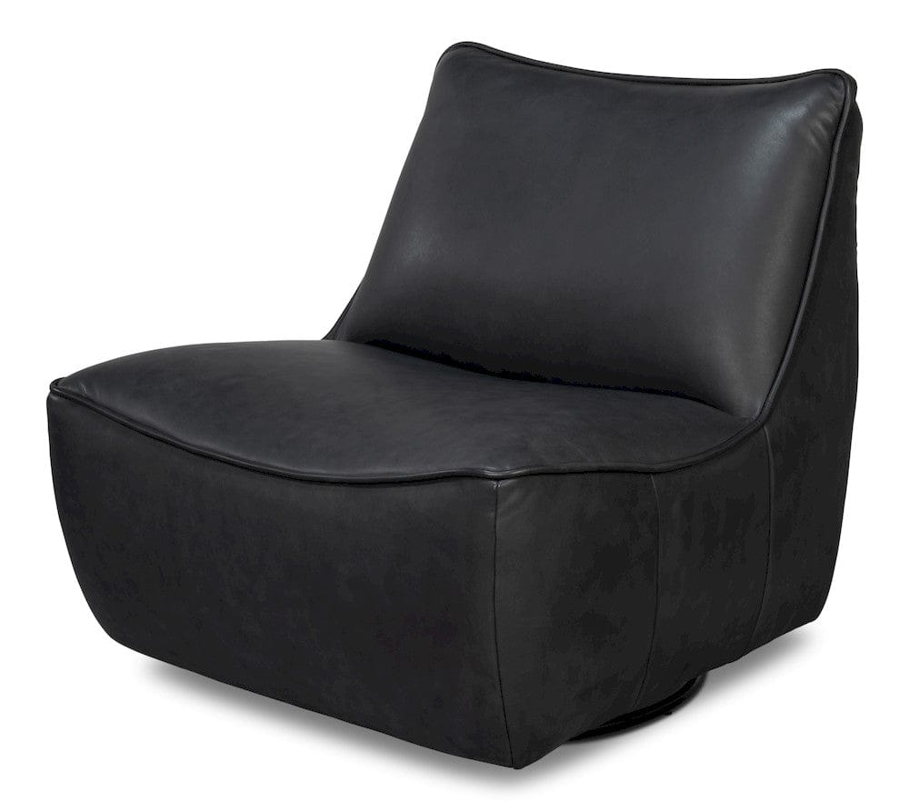 Sarreid Ltd - Kennett Swivel Chair,Santoni Black in Black - 54246-SB view 1