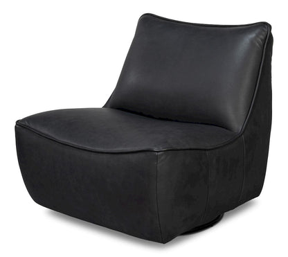 Sarreid Ltd - Kennett Swivel Chair,Santoni Black in Black - 54246-SB view 1