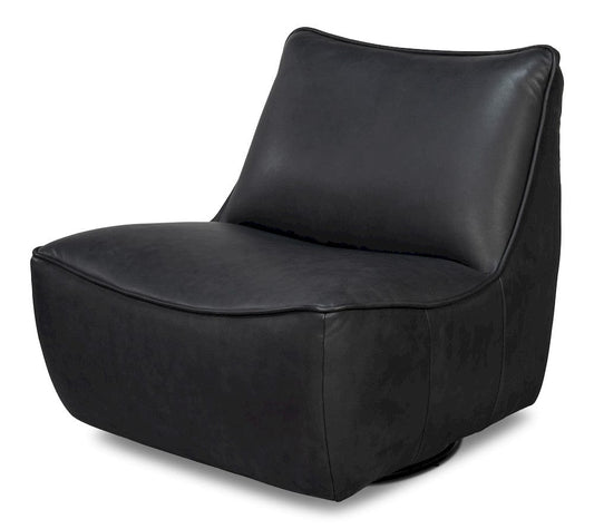 Sarreid Ltd - Kennett Swivel Chair,Santoni Black in Black - 54246-SB view 1