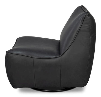 Sarreid Ltd - Kennett Swivel Chair,Santoni Black in Black - 54246-SB view 3