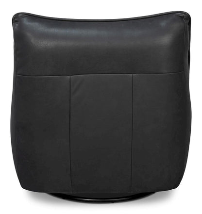 Sarreid Ltd - Kennett Swivel Chair,Santoni Black in Black - 54246-SB view 4