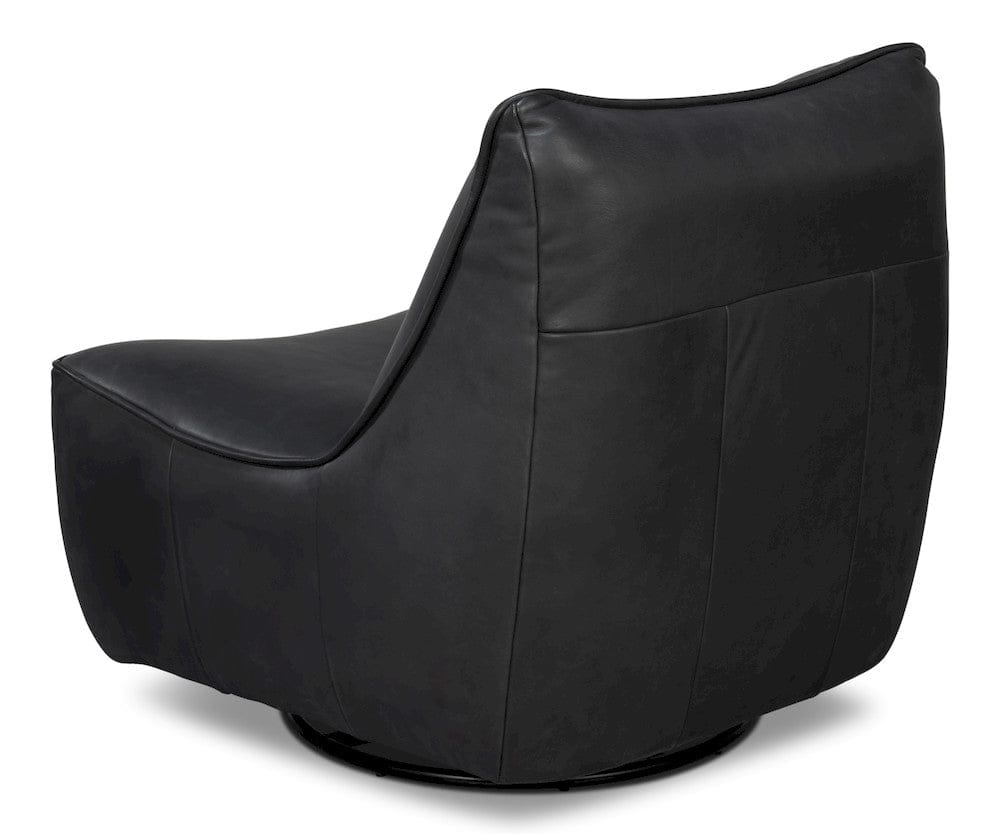 Sarreid Ltd - Kennett Swivel Chair,Santoni Black in Black - 54246-SB view 5