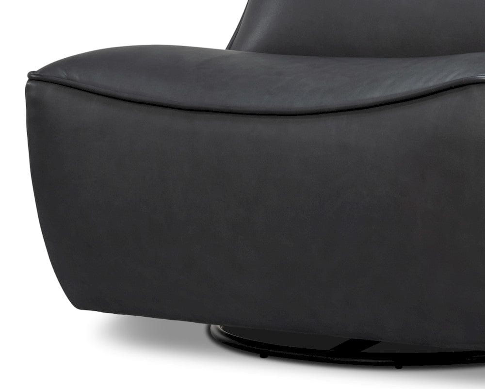 Sarreid Ltd - Kennett Swivel Chair,Santoni Black in Black - 54246-SB view 10