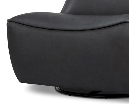 Sarreid Ltd - Kennett Swivel Chair,Santoni Black in Black - 54246-SB view 10