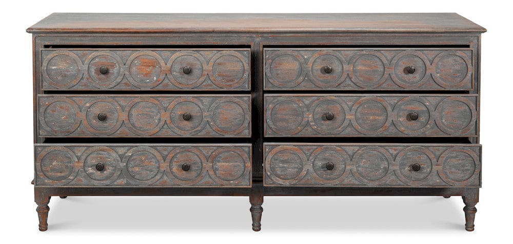 Sarreid Ltd - La Cercle Sideboard in Black - 53996 view 3