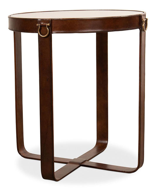 Sarreid Ltd - Leather Harness Table - Brown - 29055 veiw 1
