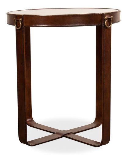 Sarreid Ltd - Leather Harness Table - Brown - 29055 veiw 2