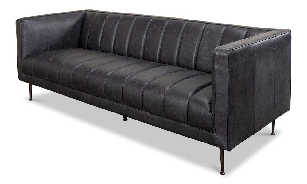 Sarreid Ltd - *Lexington Sofa Nottinghill Grey Leather in Grey - 40926 view 1