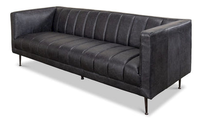 Sarreid Ltd - *Lexington Sofa Nottinghill Grey Leather in Grey - 40926 view 1