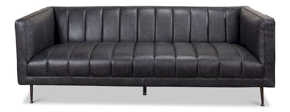 Sarreid Ltd - *Lexington Sofa Nottinghill Grey Leather in Grey - 40926 view 2