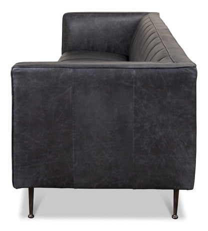 Sarreid Ltd - *Lexington Sofa Nottinghill Grey Leather in Grey - 40926 view 3