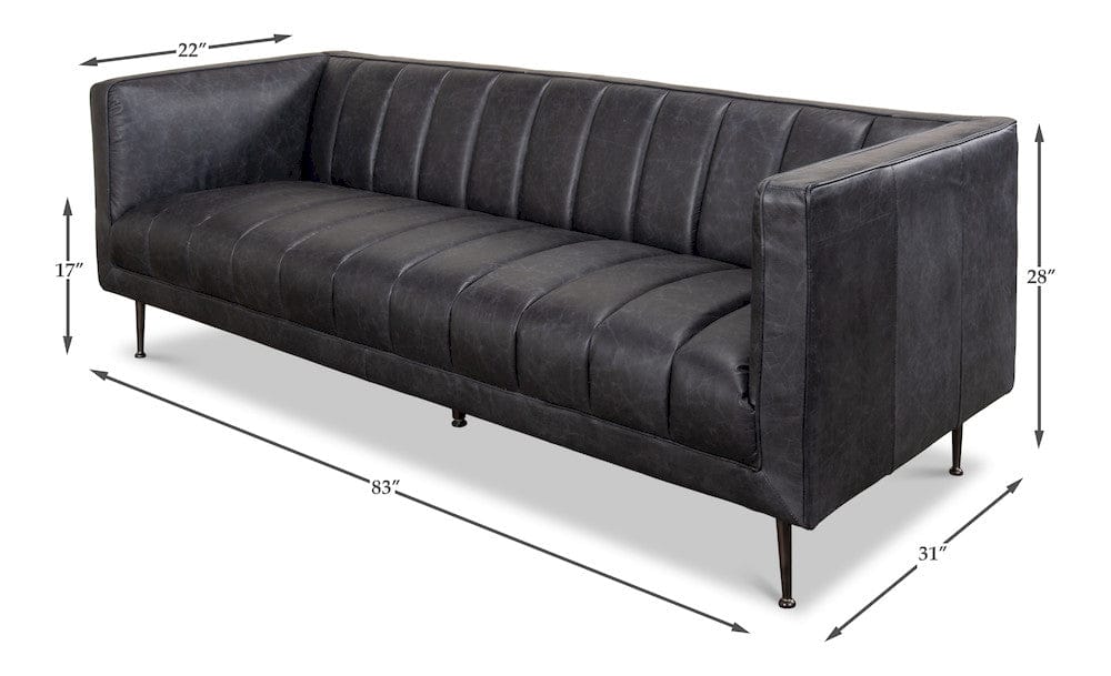 Sarreid Ltd - *Lexington Sofa Nottinghill Grey Leather in Grey - 40926 view 10