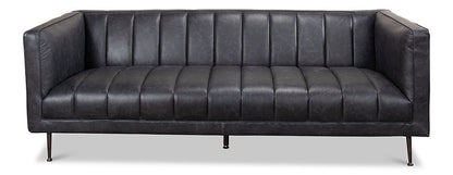 Sarreid Ltd - Lexington Sofa Nottinghill Grey Leather - 40926 veiw 2