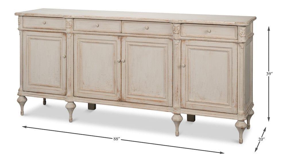 Sarreid Ltd - Lilac Sideboard, White Finish in White - 52760-W view 13