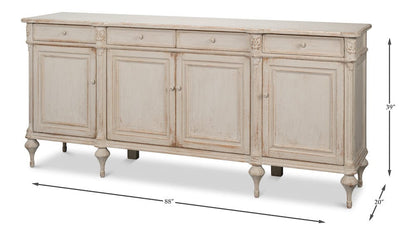 Sarreid Ltd - Lilac Sideboard, White Finish in White - 52760-W view 13