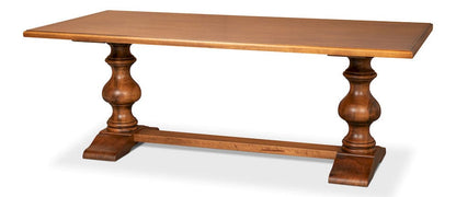 Sarreid Ltd - Lionisio Trestle Table, Noce Antica in Brown - R085-NA view 1