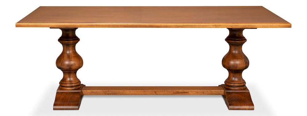 Sarreid Ltd - Lionisio Trestle Table, Noce Antica in Brown - R085-NA view 2