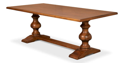 Sarreid Ltd - Lionisio Trestle Table, Noce Antica in Brown - R085-NA view 3