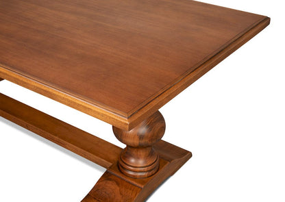 Sarreid Ltd - Lionisio Trestle Table, Noce Antica in Brown - R085-NA view 5