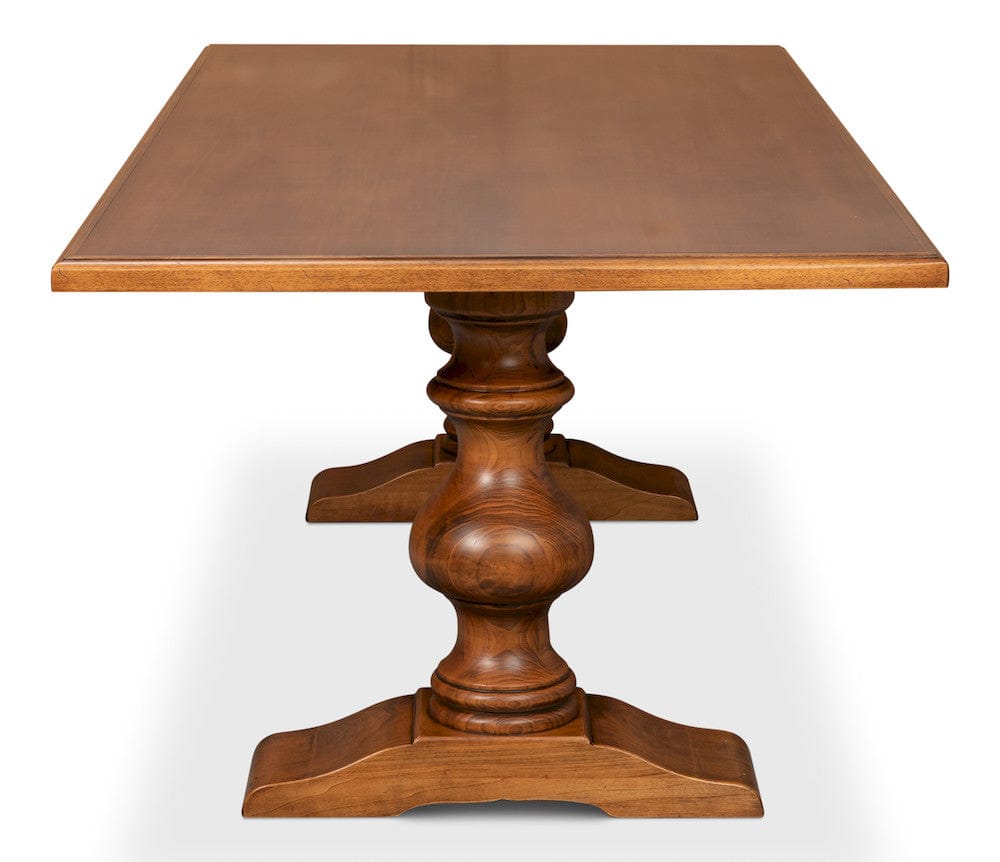 Sarreid Ltd - Lionisio Trestle Table, Noce Antica in Brown - R085-NA view 7