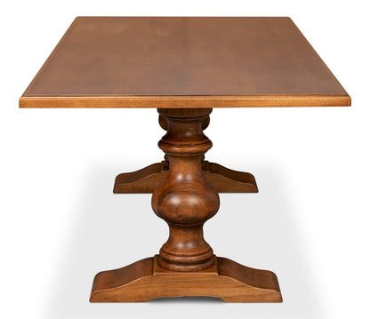 Sarreid Ltd - Lionisio Trestle Table, Noce Antica in Brown - R085-NA view 7