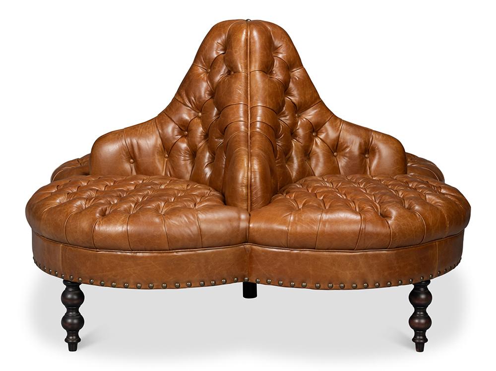 Sarreid Ltd - Lobby Sofa, Cuba Brown - 54124 veiw 2