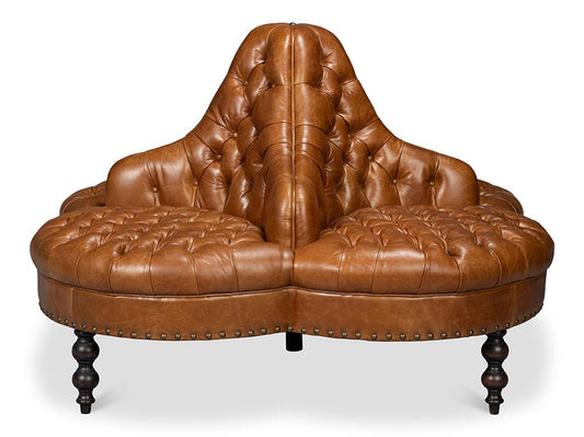 Sarreid Ltd - Lobby Sofa, Cuba Brown - 54124 veiw 2
