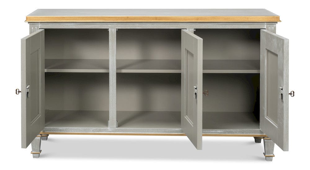 Sarreid Ltd - Louis Xvi Buffet,Carmine Legno in Black - R059-82 view 3
