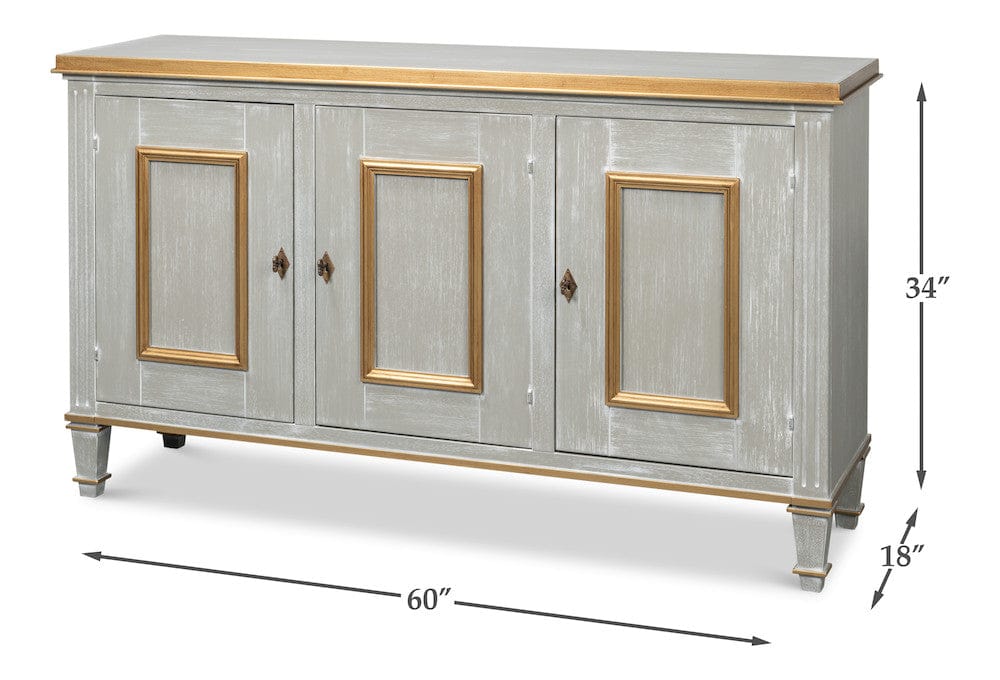 Sarreid Ltd - Louis Xvi Buffet,Carmine Legno in Black - R059-82 view 13
