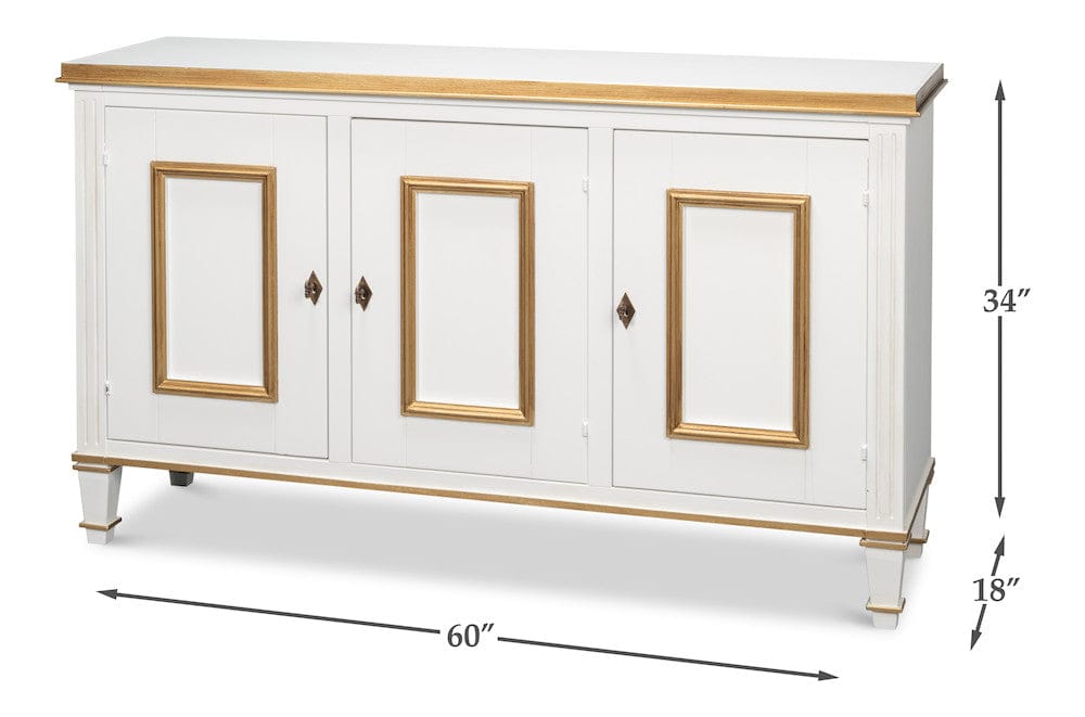 Sarreid Ltd - Louis Xvi Buffet,Cotina White in White - R059-79 view 13